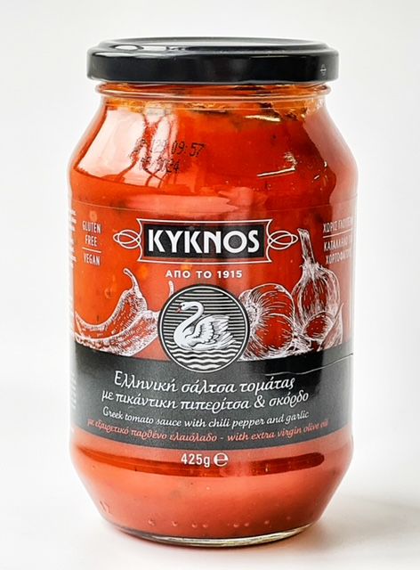 Kyknos Premium Greek Tomato Sauce with Chilli Pepper & Garlic 425g