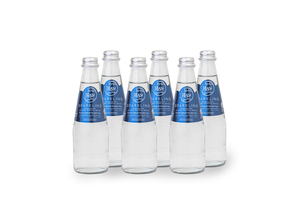 Nissi Greek Mountain Spring Water Sparkling Glass Bottle 330ml (6pc)