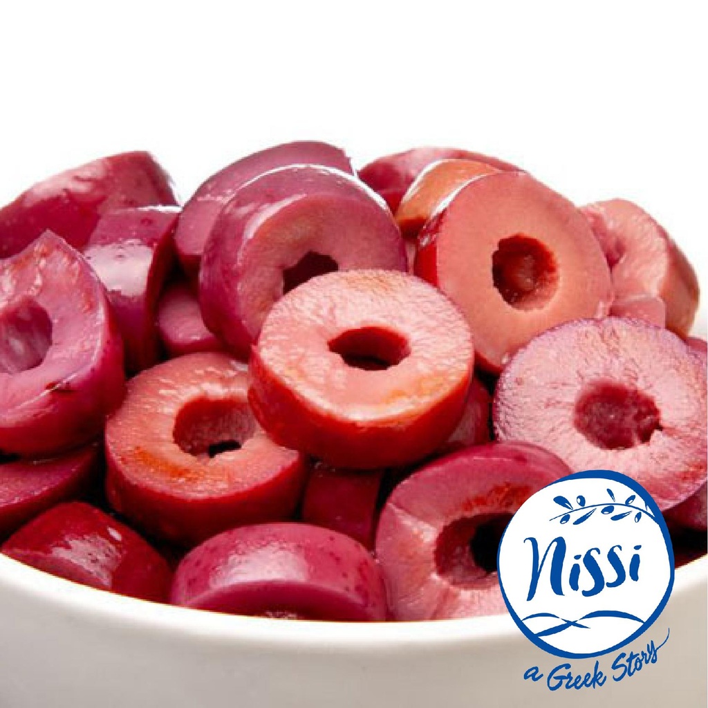 Organic Greek Nissi Kalamon Olives Large Sliced 500g